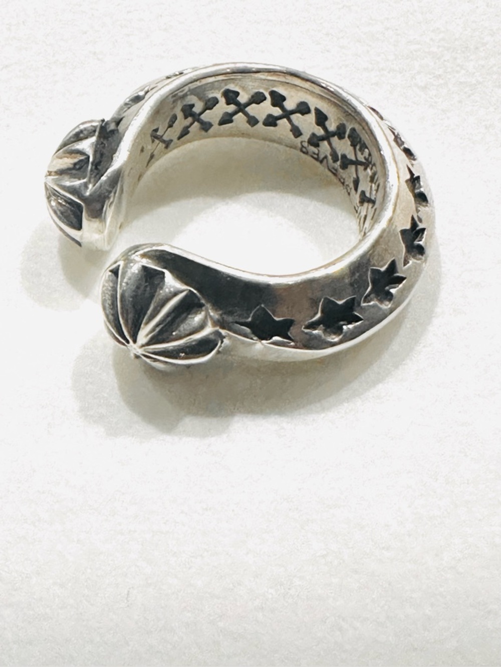 Sunshine Reeves Open Horseshoe Ring Arrows, Stars 925 Sterling Silver - Picture 10 of 11